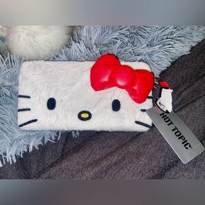 Hot Topic Hello Kitty Plush Wallet - White and Red
